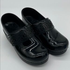 Dansko Black Patent Leather Clogs -36